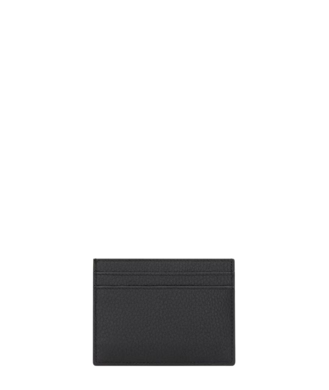 SAINT LAURENT Черный кожаный кардхолдер, фото 2