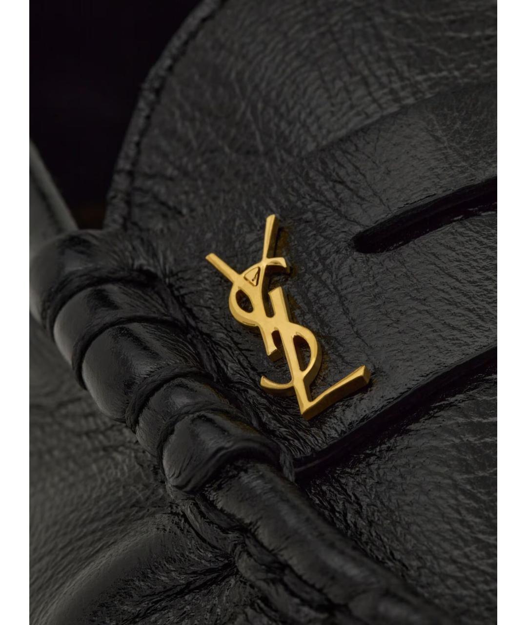 SAINT LAURENT Черные кожаные лоферы, фото 4