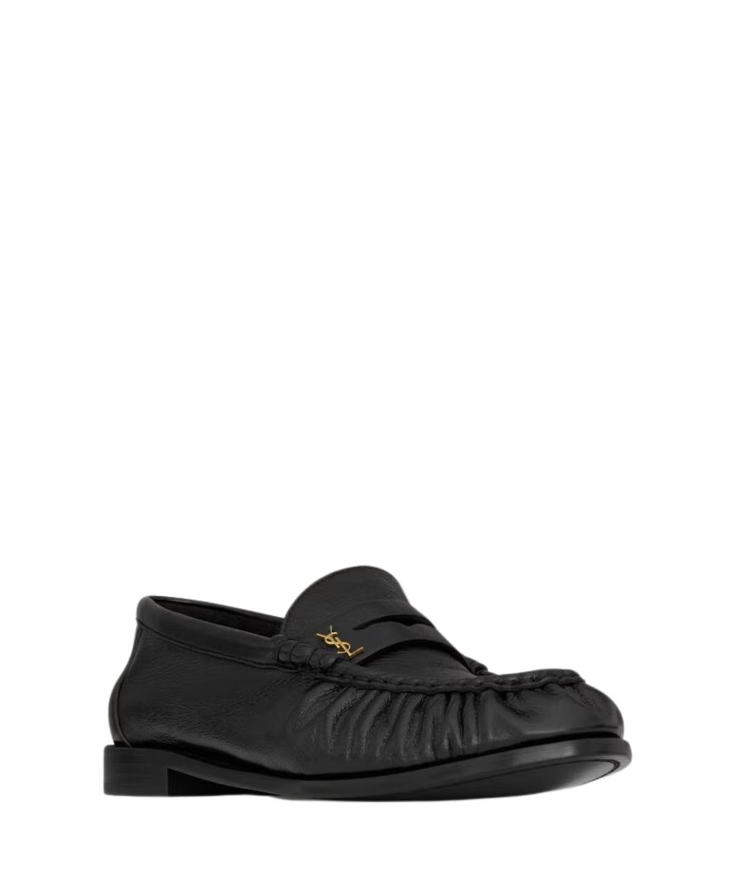 SAINT LAURENT Черные кожаные лоферы, фото 2
