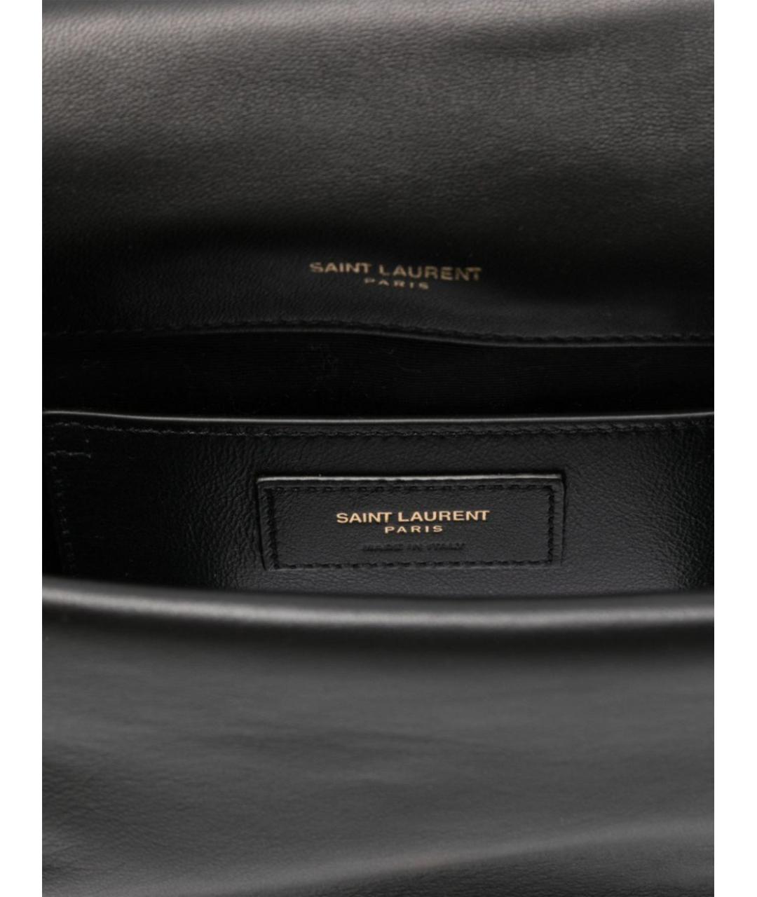 SAINT LAURENT Черная кожаная сумка через плечо, фото 2