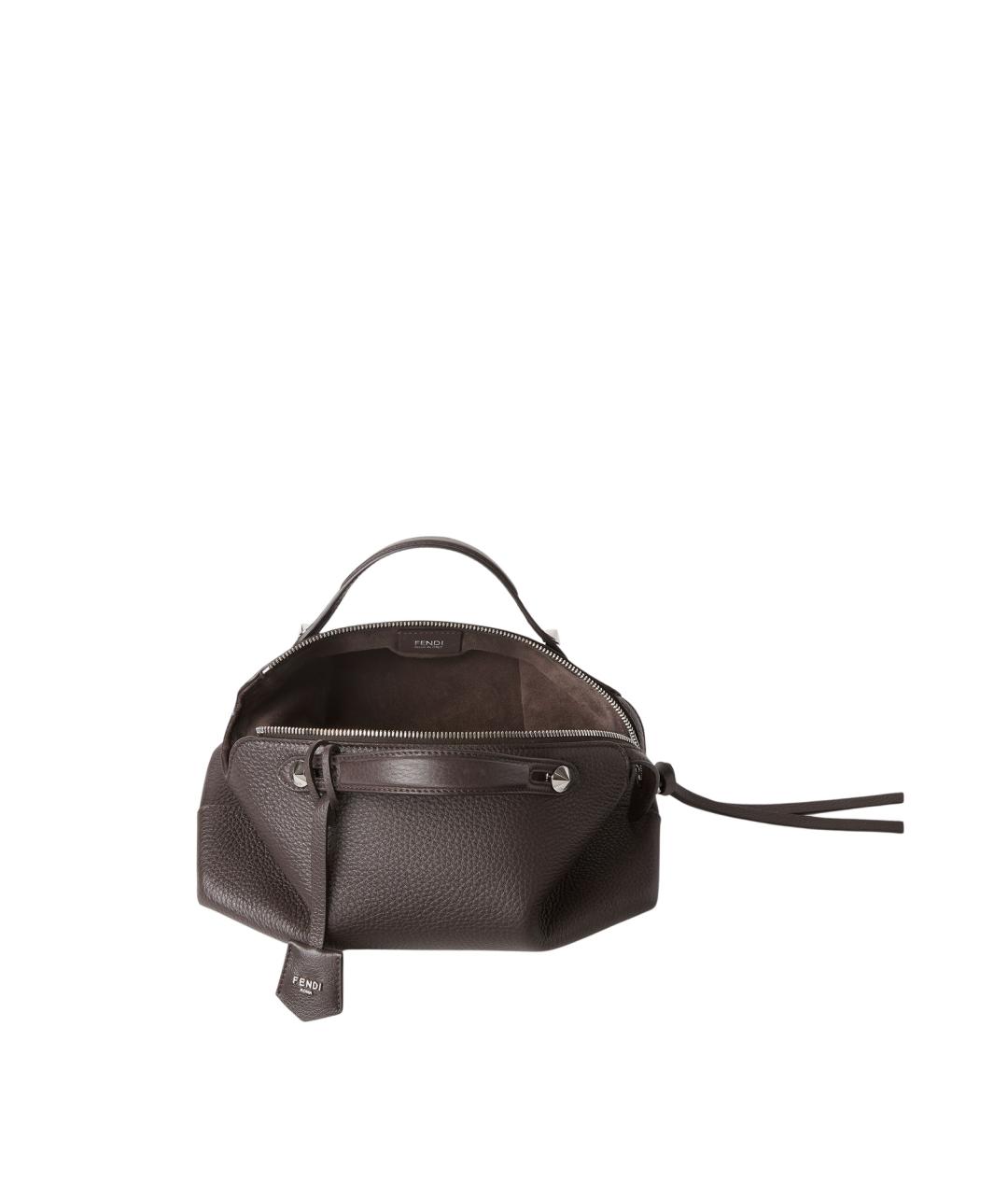 FENDI Коричневая кожаная сумка через плечо, фото 4