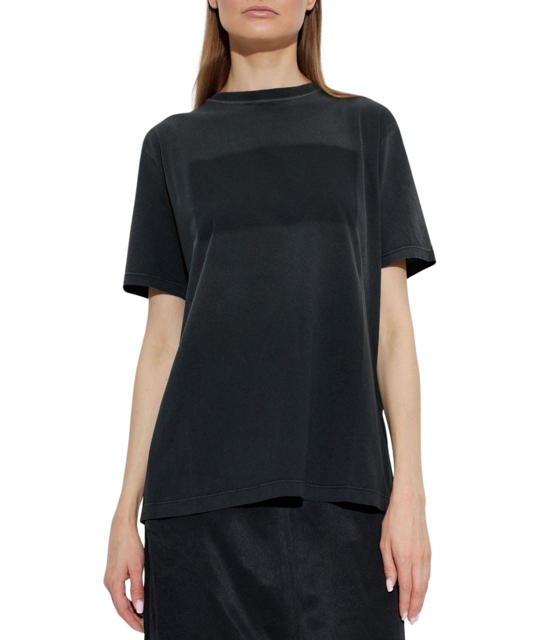 MAISON MARGIELA Черная хлопковая футболка, фото 2