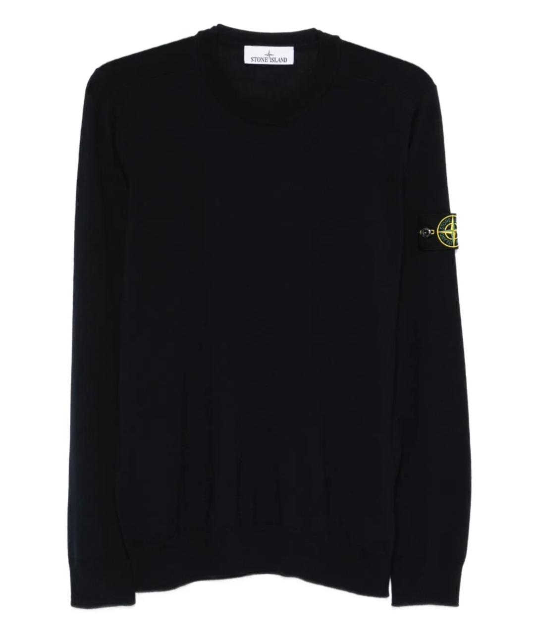 STONE ISLAND Темно-синий шерстяной джемпер / свитер, фото 1