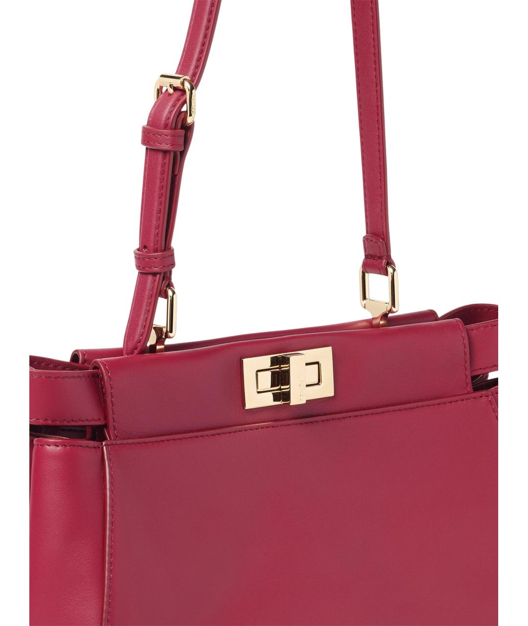 FENDI Красная кожаная сумка тоут, фото 5