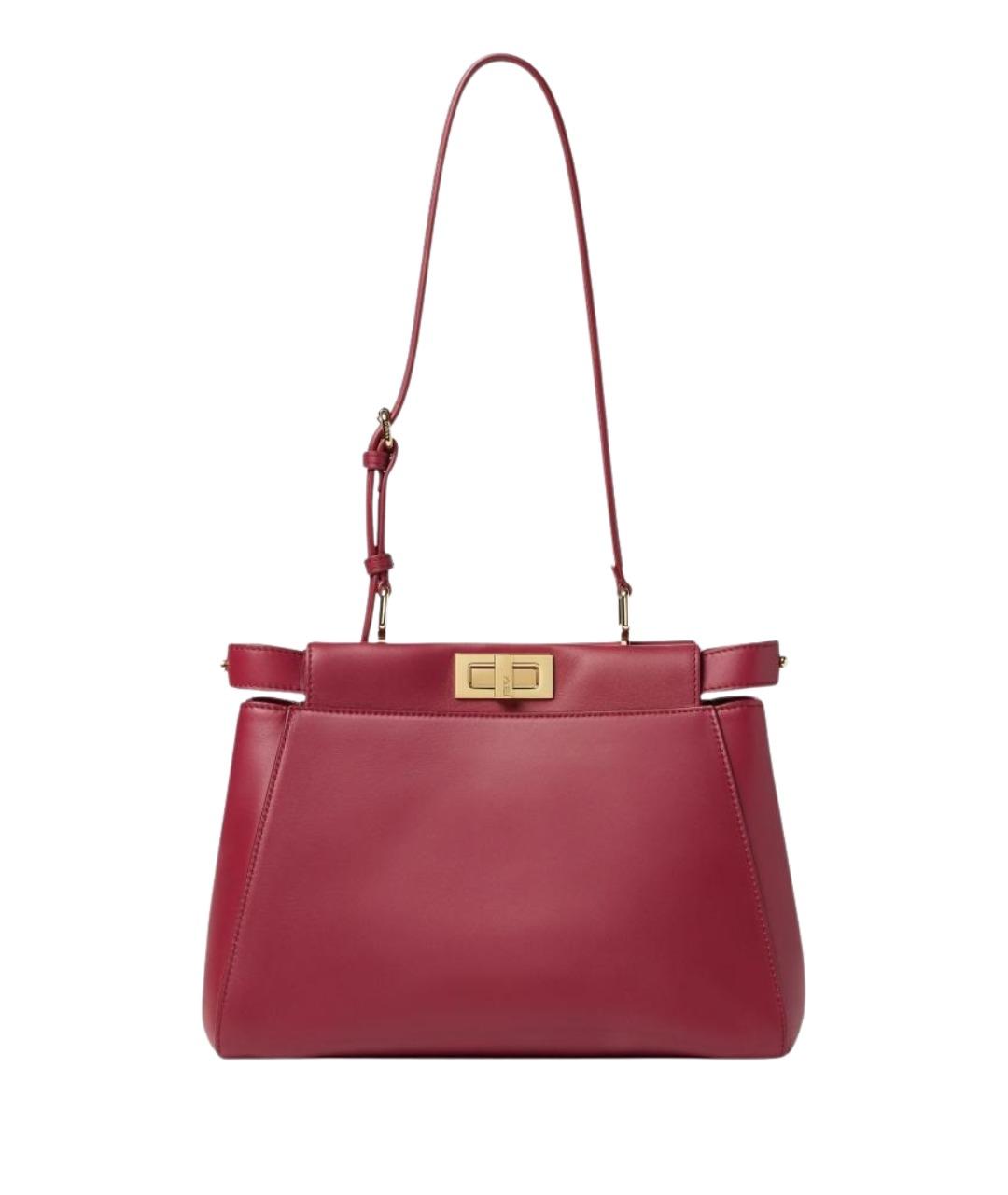 FENDI Красная кожаная сумка тоут, фото 1
