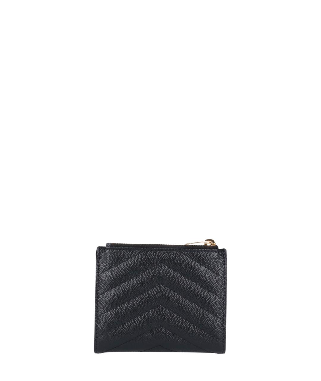 SAINT LAURENT Черный кожаный кошелек, фото 3
