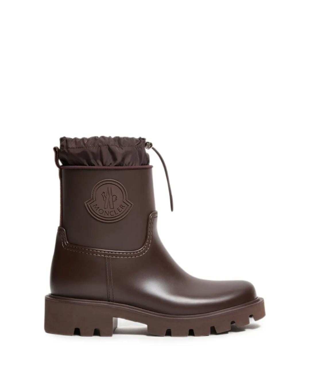 MONCLER Коричневые резиновые сапоги, фото 1