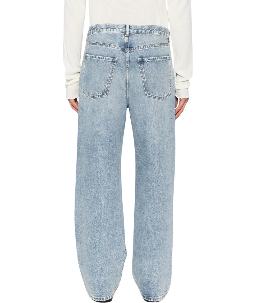 MAISON MARGIELA Голубые хлопковые прямые джинсы, фото 3