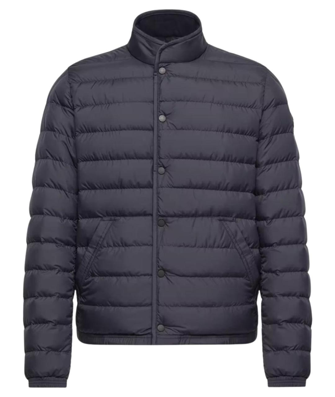 MONCLER Темно-синий полиэстеровый пуховик, фото 1