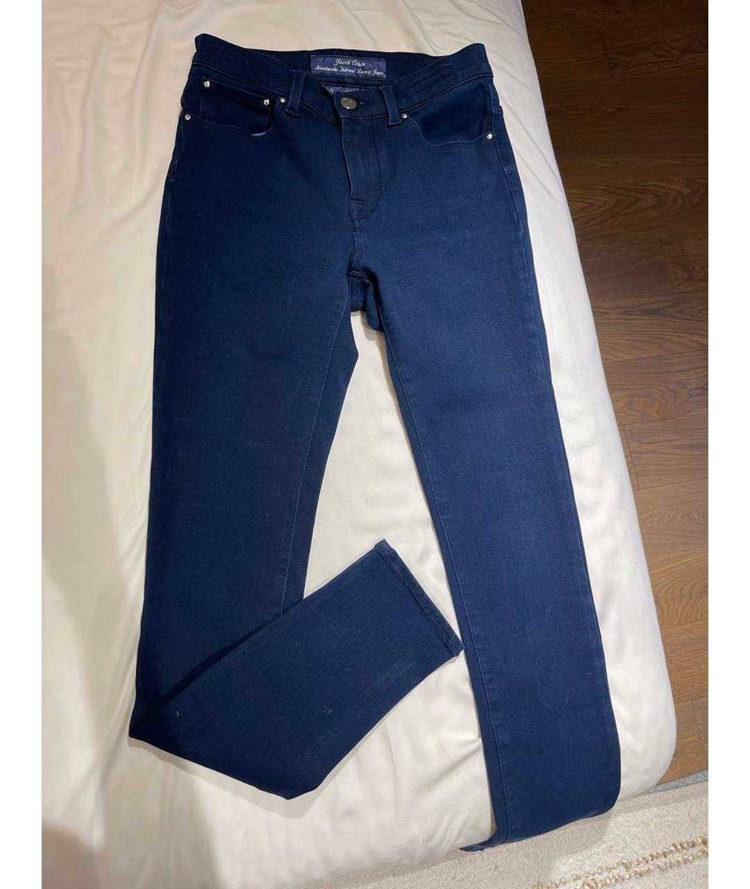 JACOB COHEN Темно-синие хлопко-полиэстеровые джинсы слим, фото 6