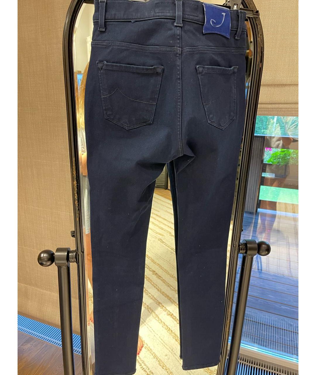 JACOB COHEN Темно-синие хлопко-полиэстеровые джинсы слим, фото 5