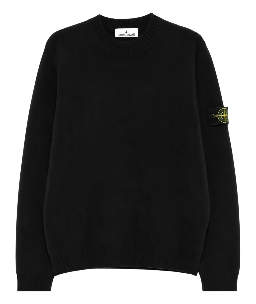 STONE ISLAND Черный шерстяной джемпер / свитер, фото 1
