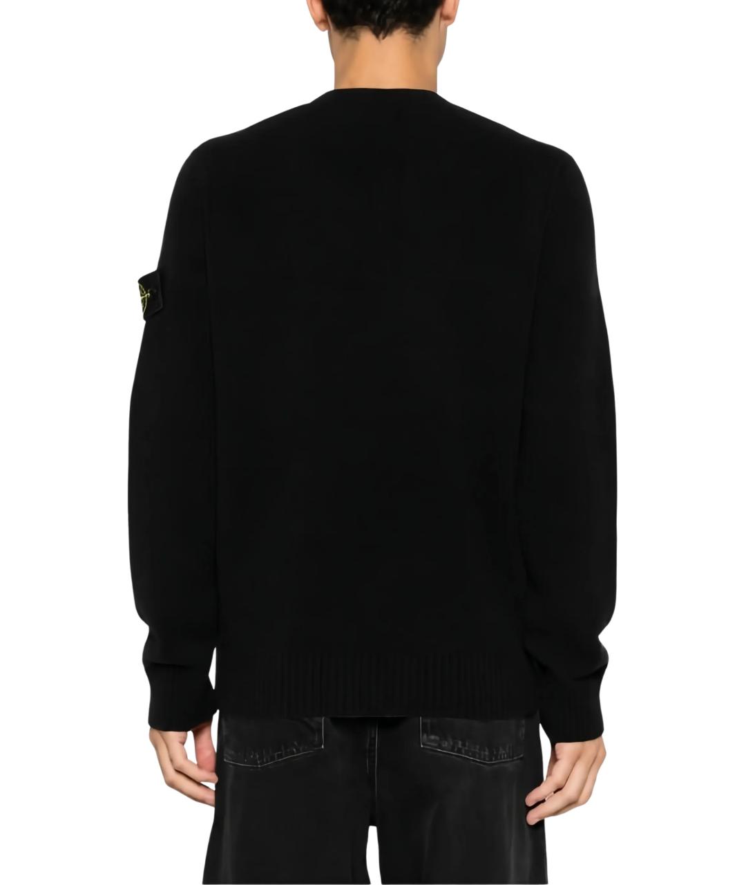 STONE ISLAND Черный шерстяной джемпер / свитер, фото 2