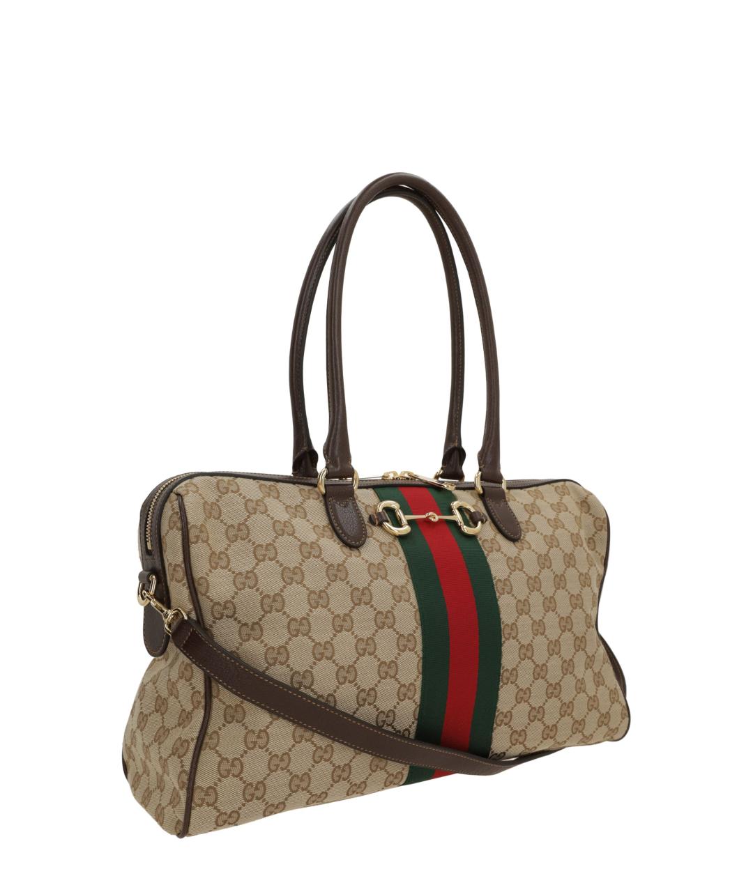 GUCCI Бежевая тканевая сумка через плечо, фото 2