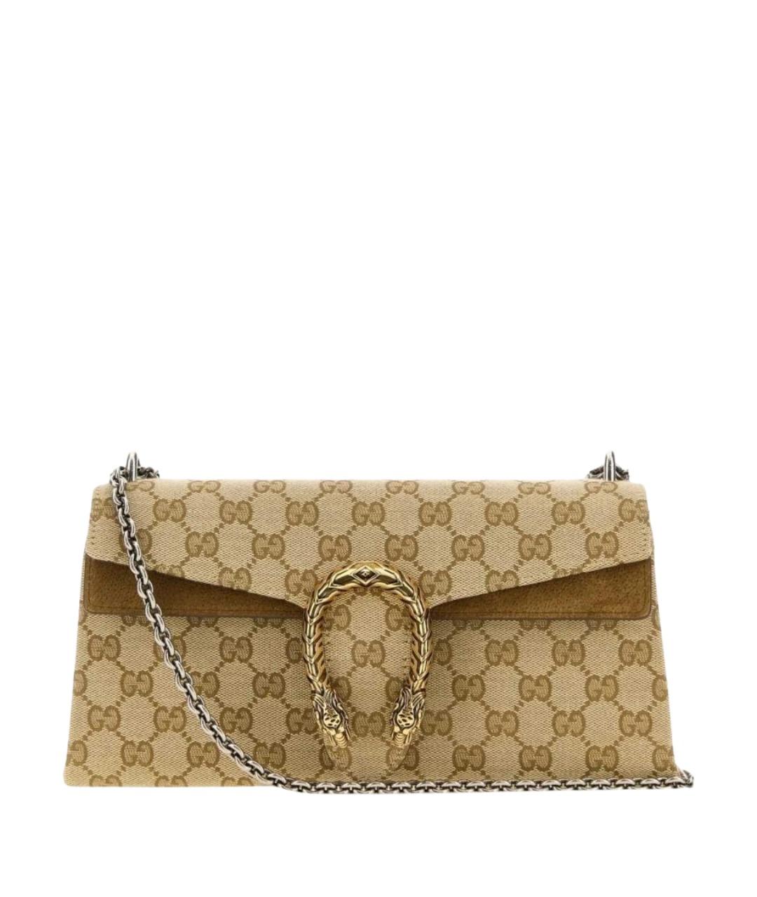 GUCCI Бежевая сумка через плечо из канвы, фото 1