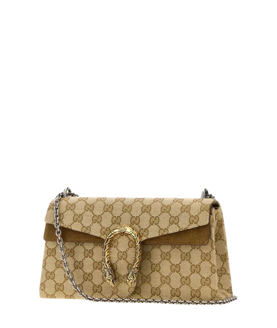 GUCCI Бежевая сумка через плечо из канвы, фото 3