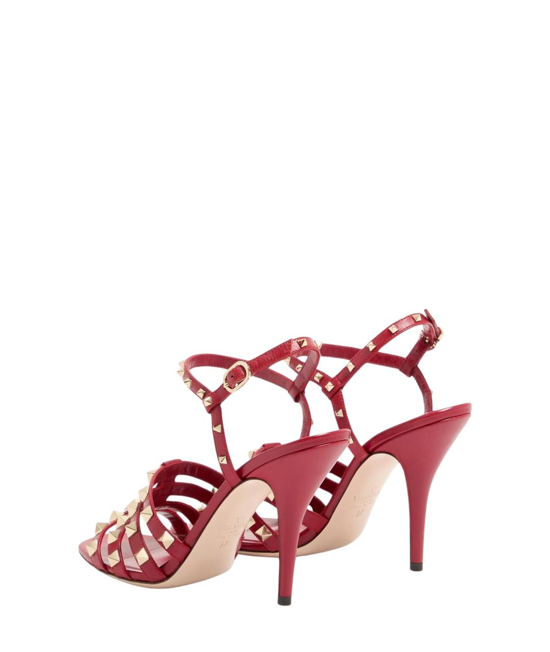 VALENTINO Красные кожаные босоножки, фото 3
