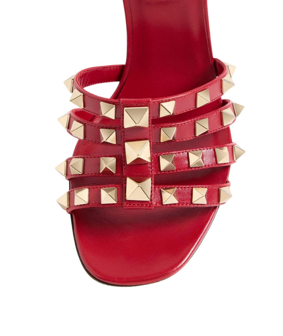 VALENTINO Красные кожаные босоножки, фото 5