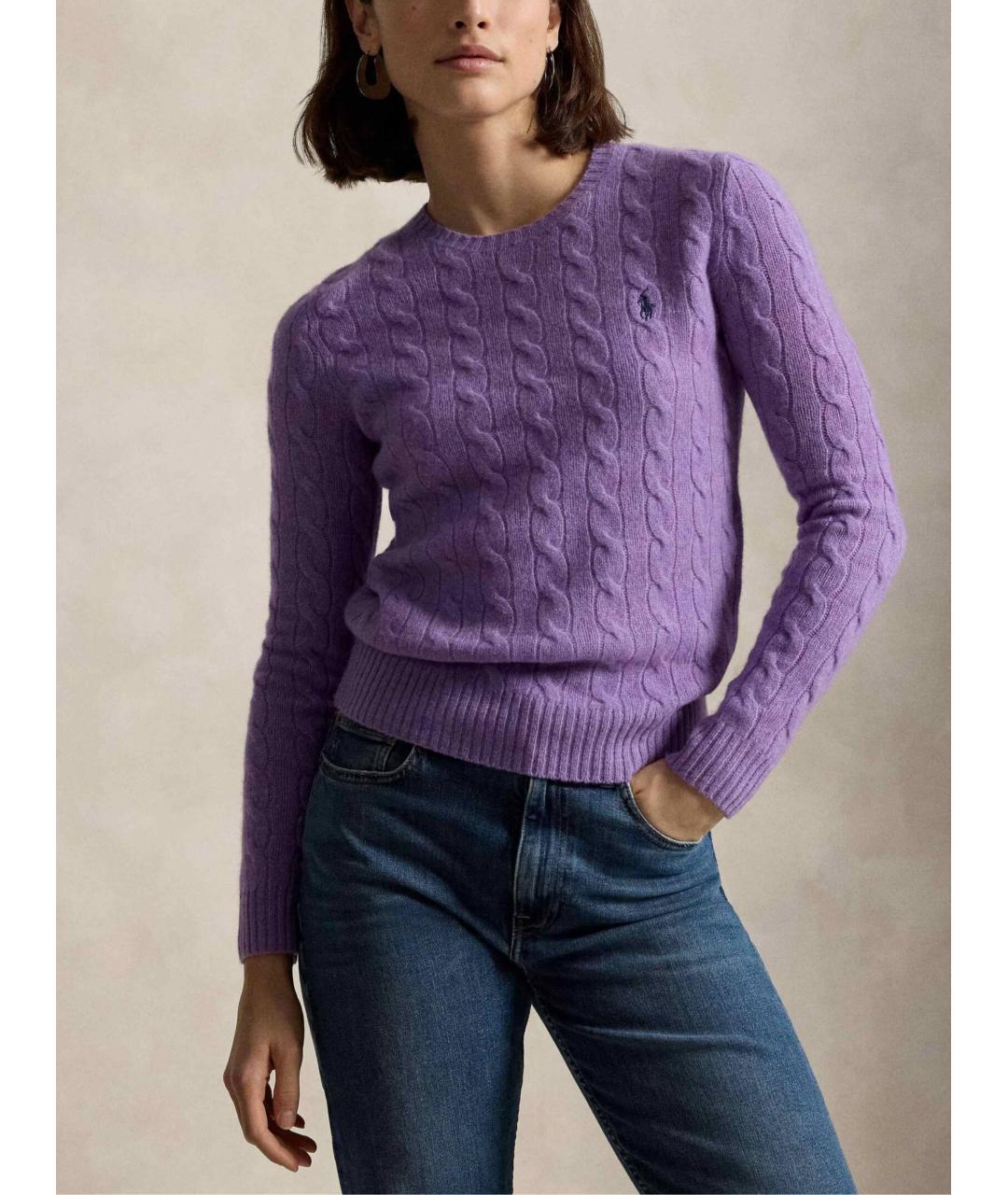 RALPH LAUREN Фиолетовый шерстяной джемпер / свитер, фото 2