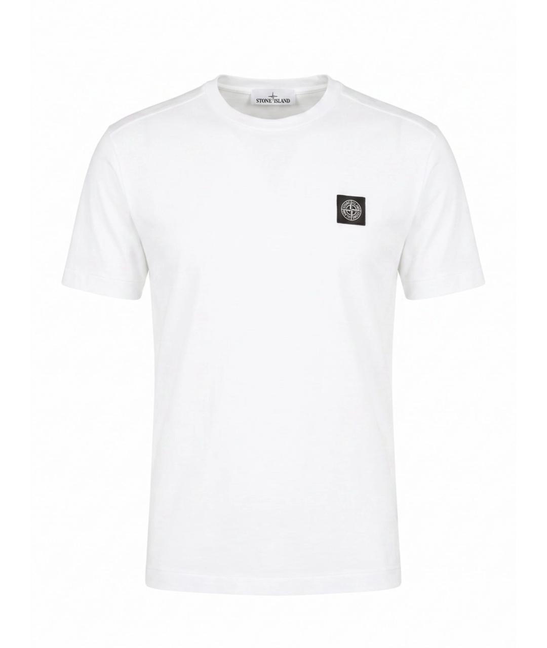 STONE ISLAND Белая хлопковая футболка, фото 1