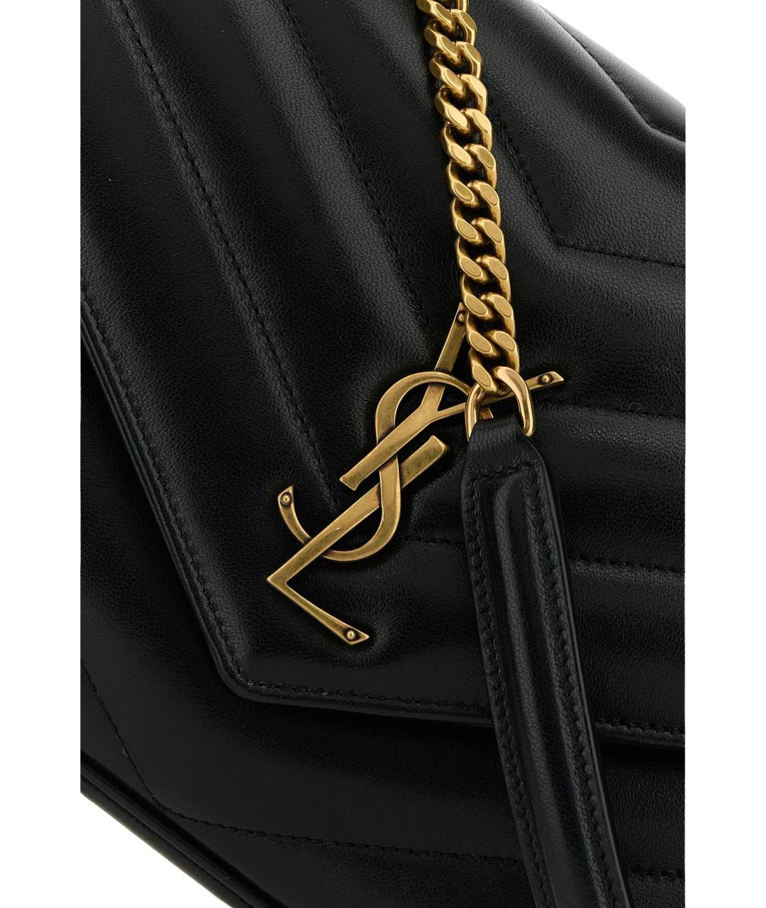 SAINT LAURENT Черная кожаная сумка через плечо, фото 4