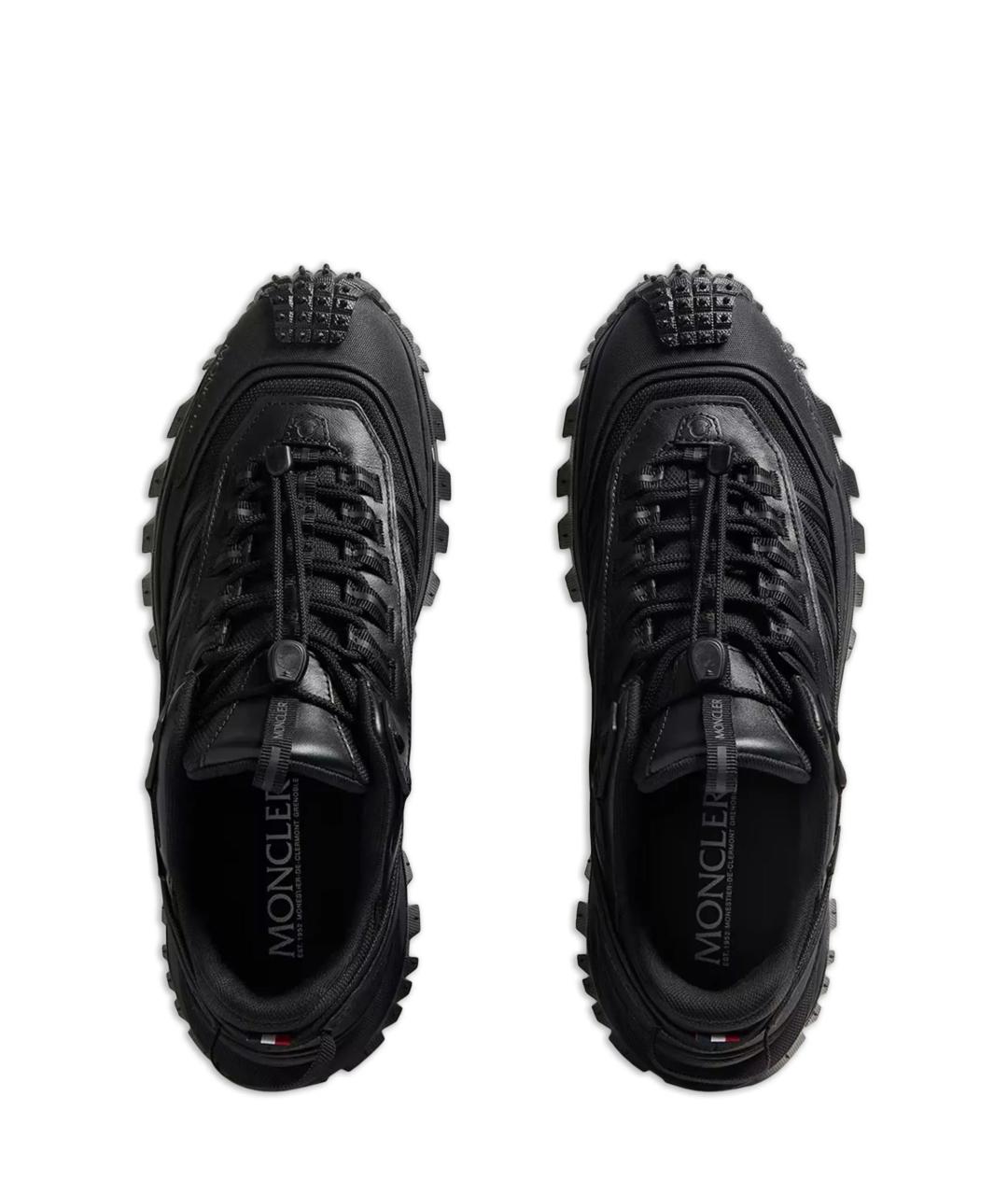 MONCLER Черные синтетические низкие кроссовки / кеды, фото 4