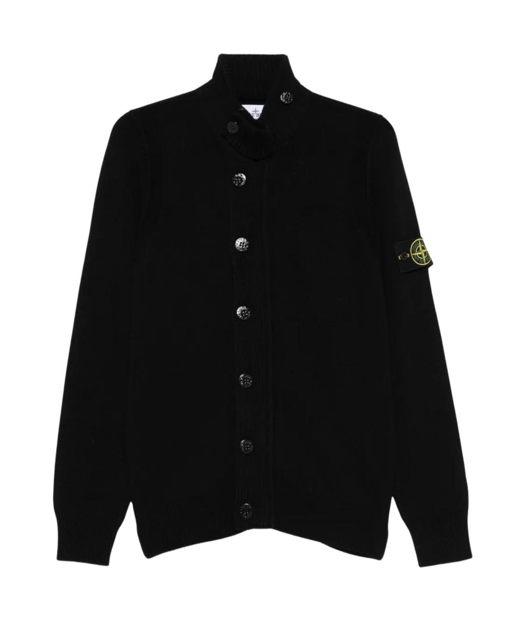 STONE ISLAND Темно-синий шерстяной кардиган, фото 6