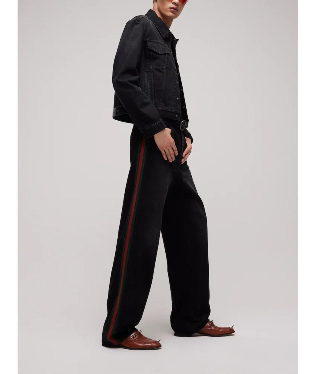 GUCCI Черные хлопковые прямые джинсы, фото 2