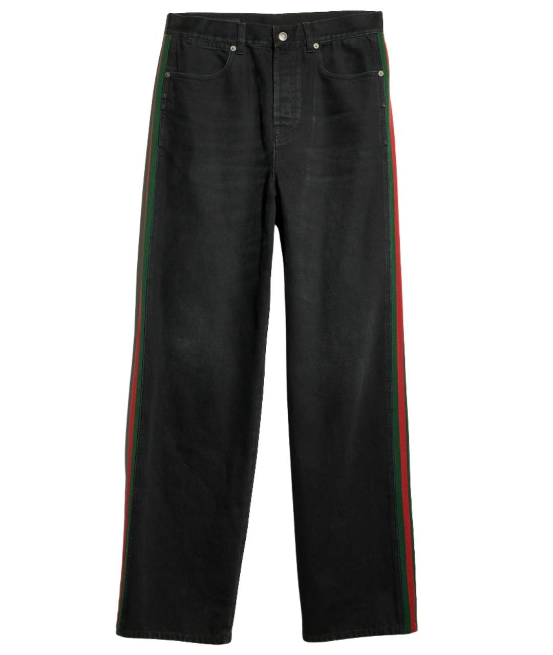 GUCCI Черные хлопковые прямые джинсы, фото 1