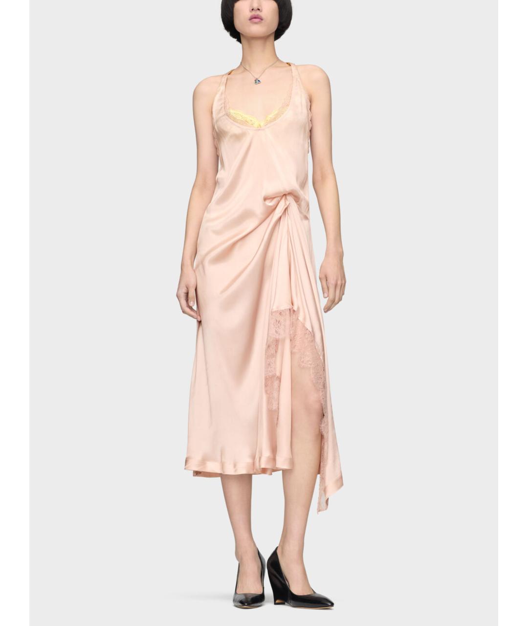 MAISON MARGIELA Розовое ацетатное коктейльное платье, фото 2