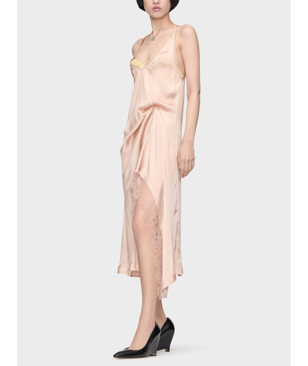 MAISON MARGIELA Розовое ацетатное коктейльное платье, фото 3