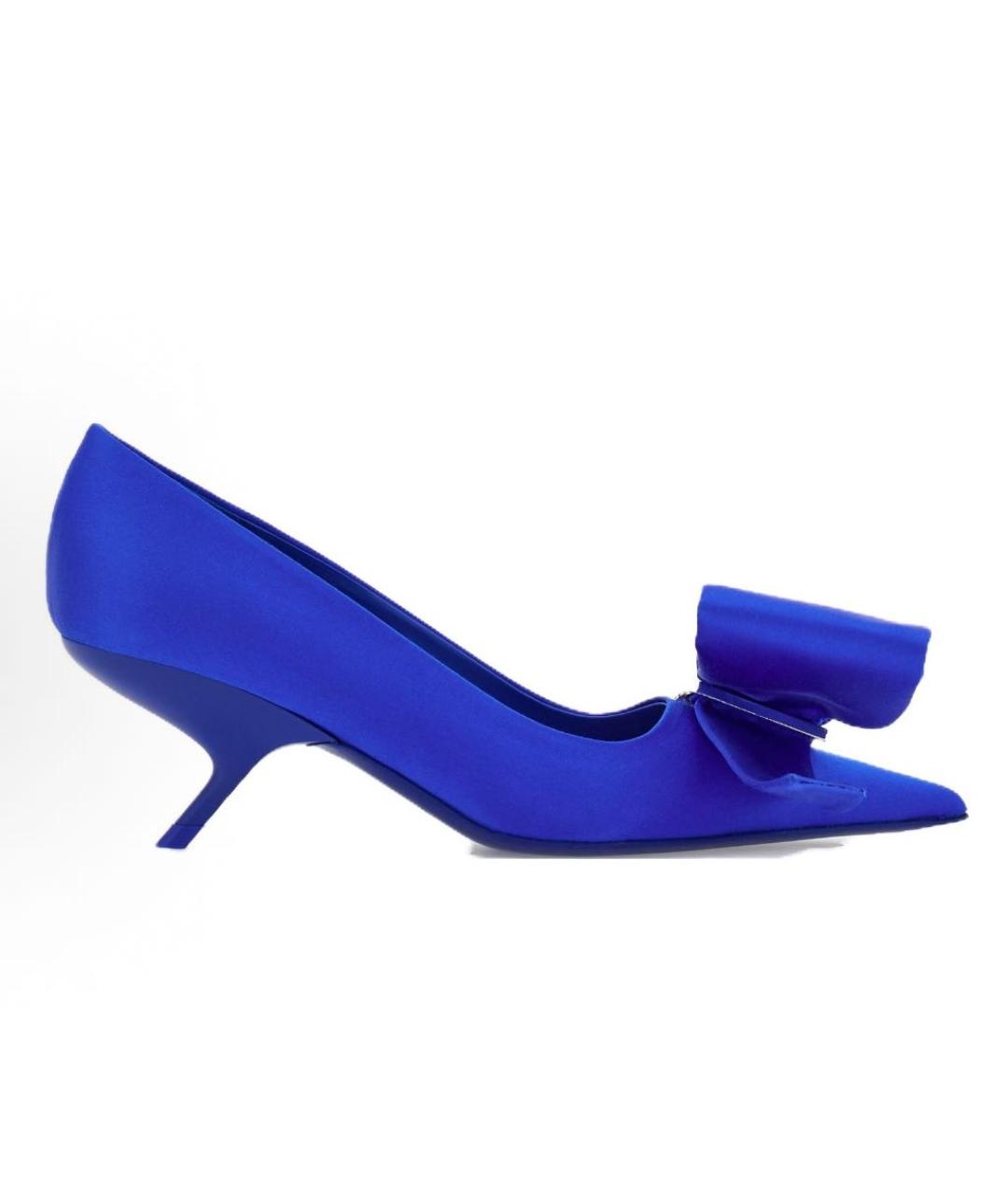 FERRAGAMO Синие текстильные туфли, фото 6