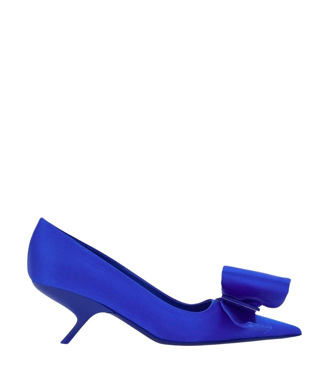 FERRAGAMO Синие текстильные туфли, фото 1