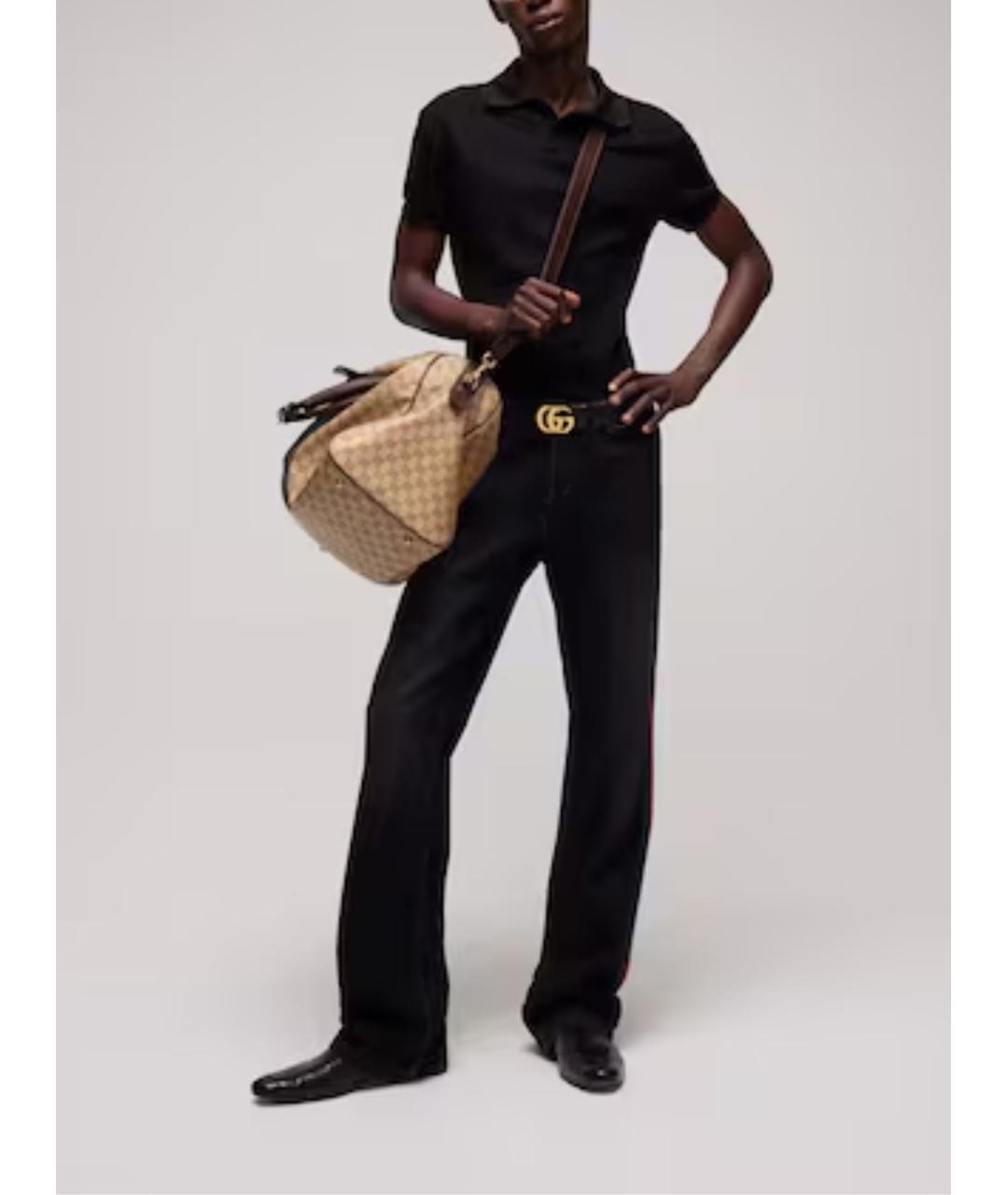 GUCCI Черное вискозное поло с коротким рукавом, фото 2