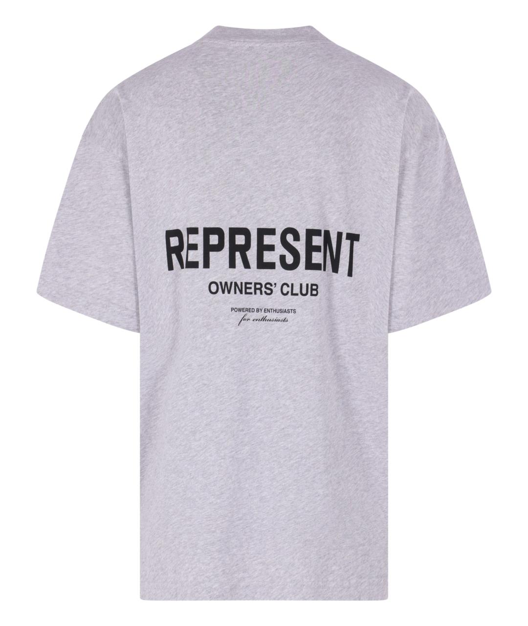 REPRESENT Серая хлопковая футболка, фото 2