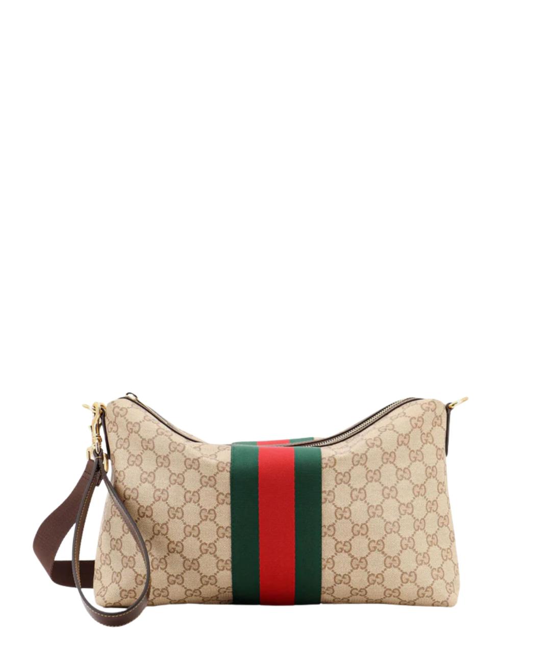 GUCCI Бежевая жаккардовая сумка на плечо, фото 6