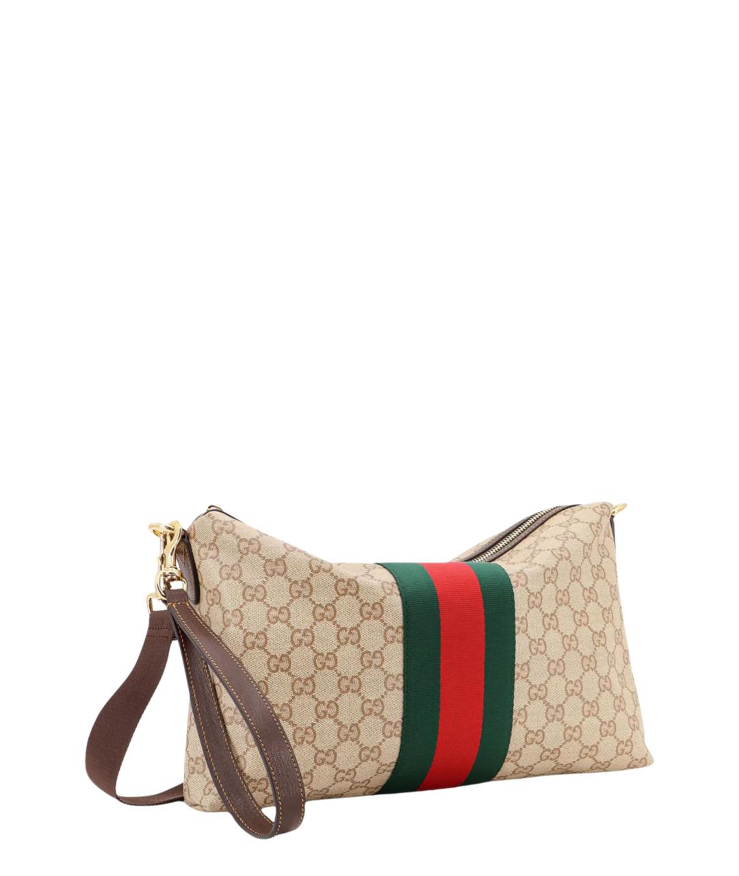 GUCCI Бежевая жаккардовая сумка на плечо, фото 3