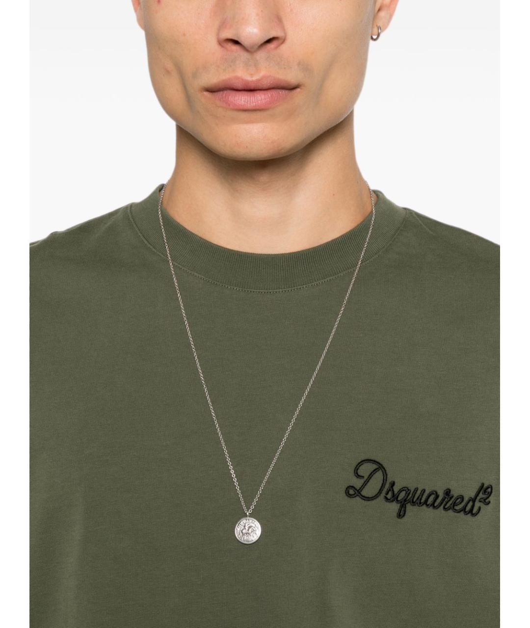 DSQUARED2 Зеленая хлопковая футболка, фото 6