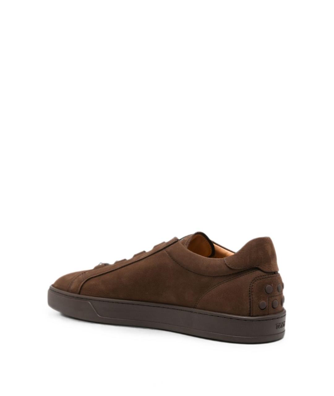 TOD'S Коричневые замшевые низкие кроссовки / кеды, фото 8