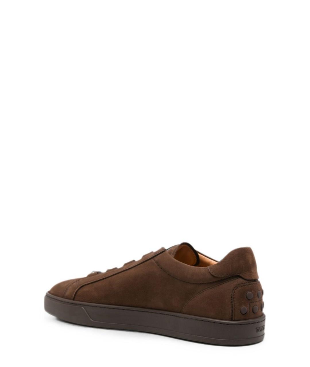 TOD'S Коричневые замшевые низкие кроссовки / кеды, фото 3