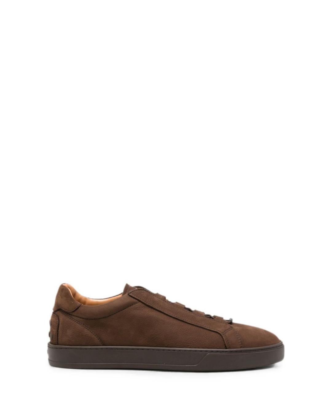 TOD'S Коричневые замшевые низкие кроссовки / кеды, фото 9