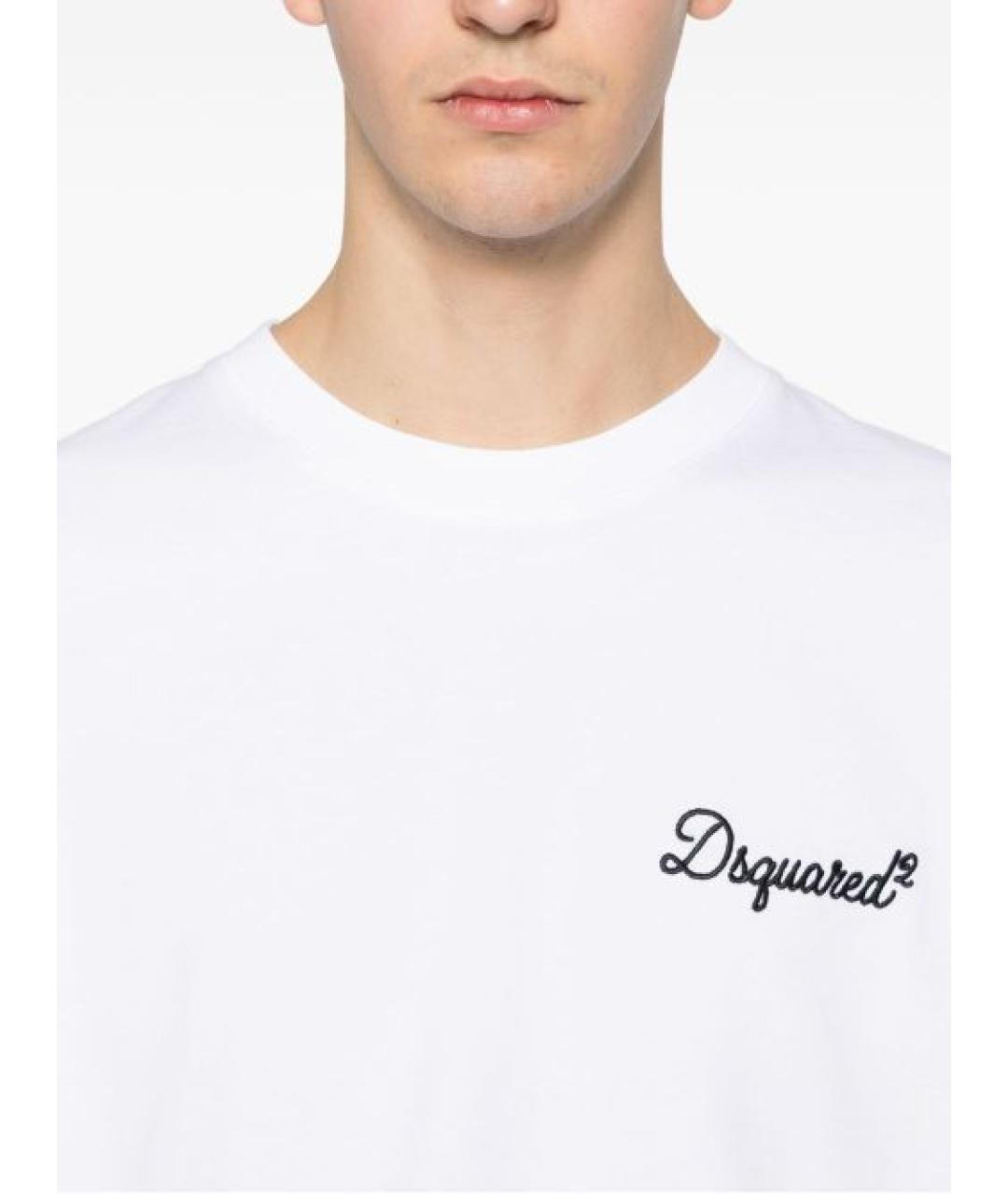 DSQUARED2 Белая хлопковая футболка, фото 4