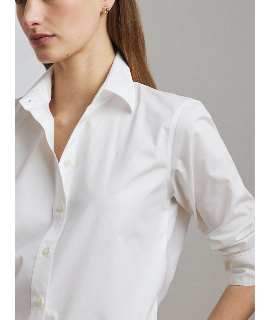 RALPH LAUREN Белая хлопковая рубашка, фото 4