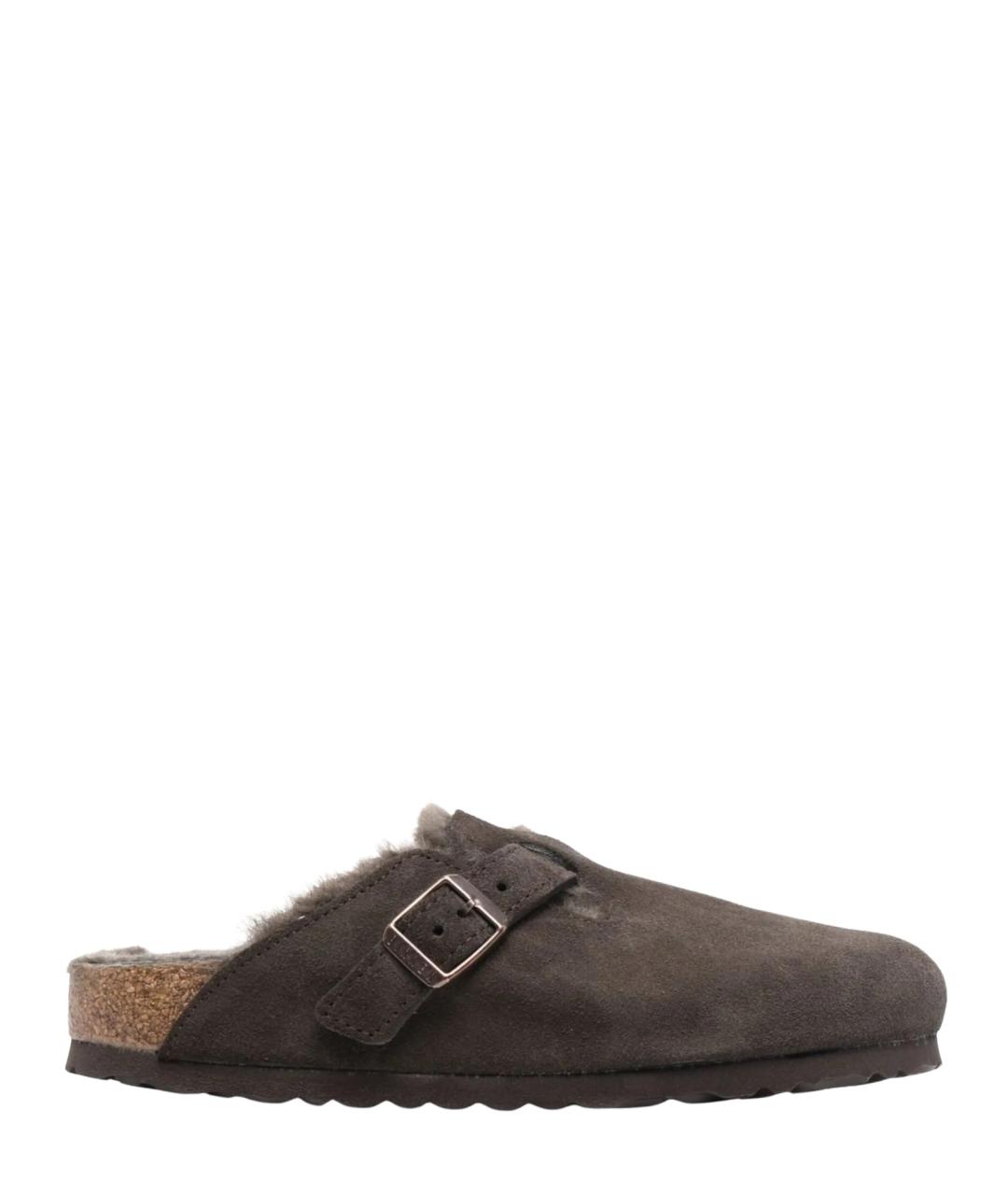 BIRKENSTOCK Коричневые замшевые мюли, фото 1