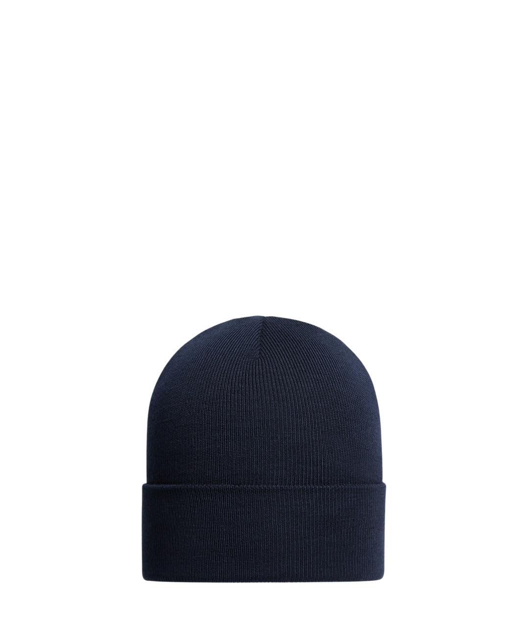 MONCLER GRENOBLE Синяя шерстяная шапка, фото 2