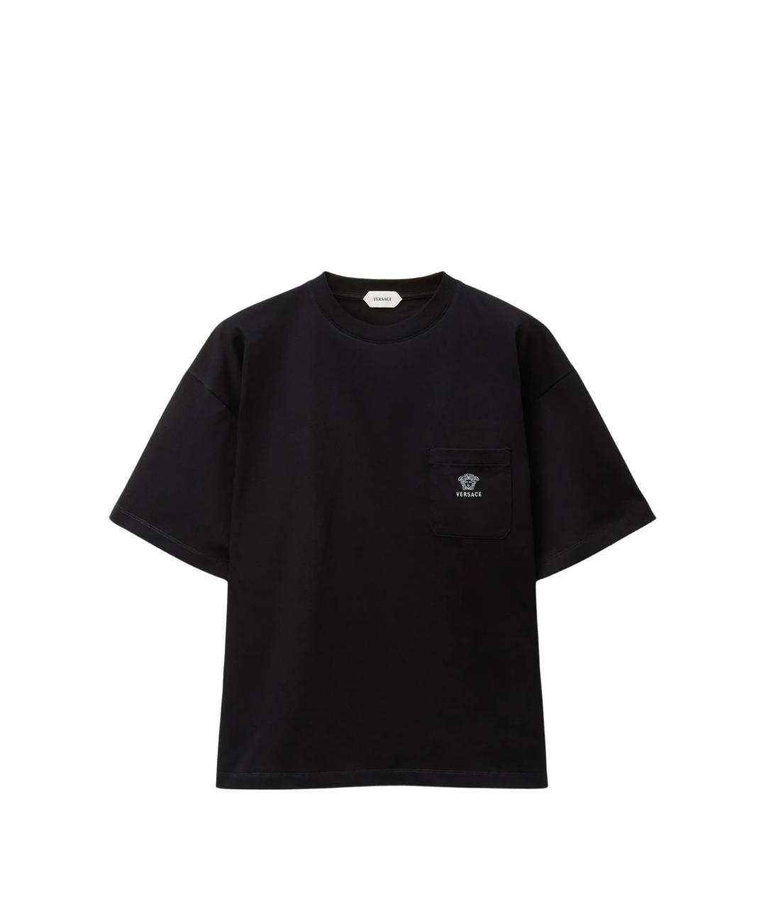 VERSACE Черная хлопковая футболка, фото 1