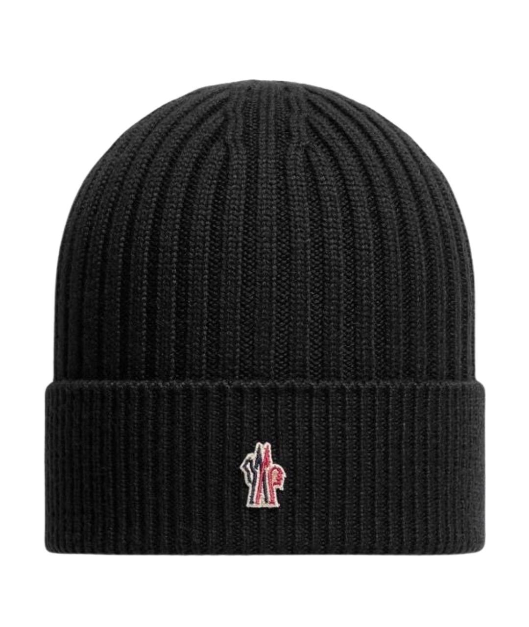 MONCLER GRENOBLE Черная шерстяная шапка, фото 1