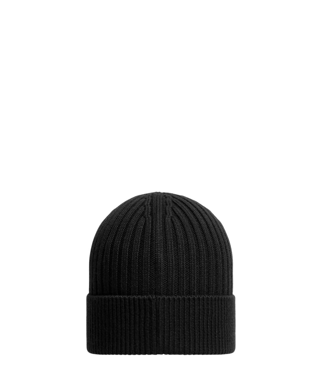 MONCLER GRENOBLE Черная шерстяная шапка, фото 2
