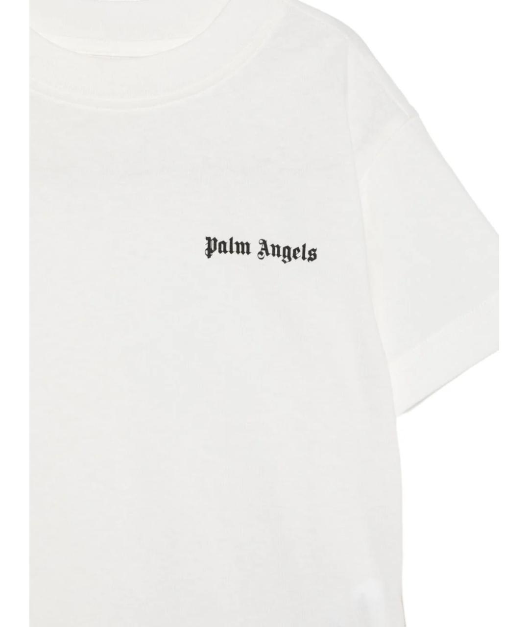 PALM ANGELS Белая хлопковая детская футболка, фото 3