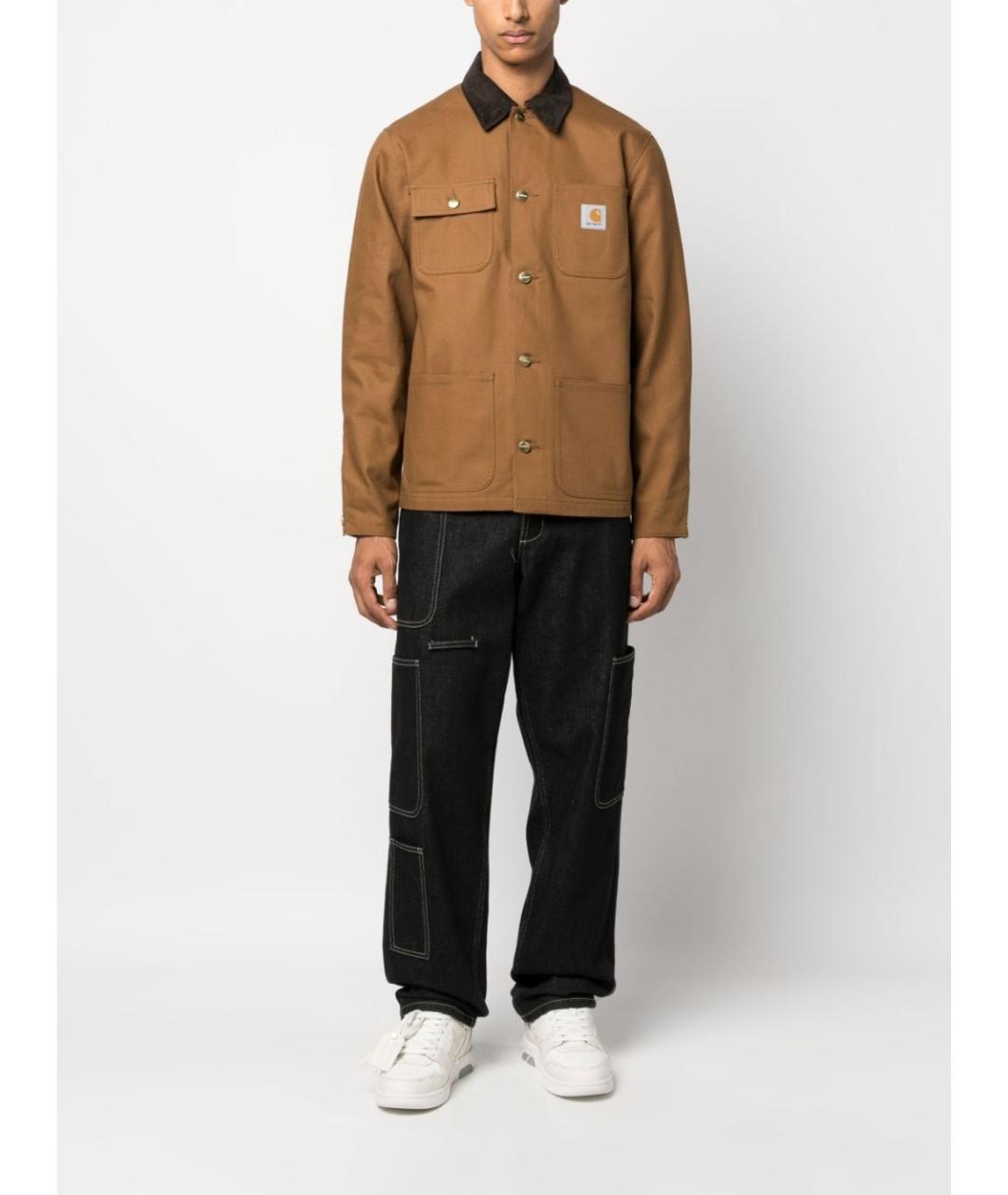 CARHARTT WIP Коричневая хлопковая куртка, фото 5